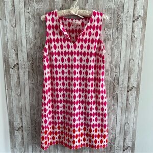 Jude Connally Pink Stretchy Resort Summer Sleeveless Dress Preppy Florida Medium